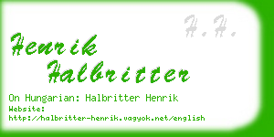 henrik halbritter business card